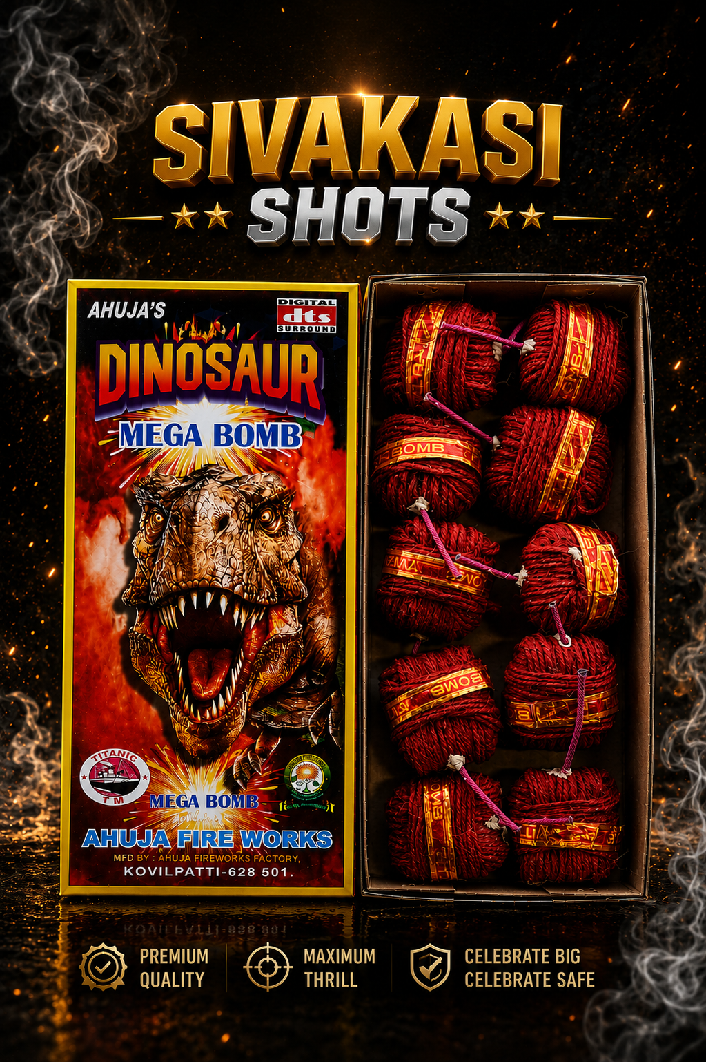 Dinosaur Deluxe Bomb   (10 Pcs)