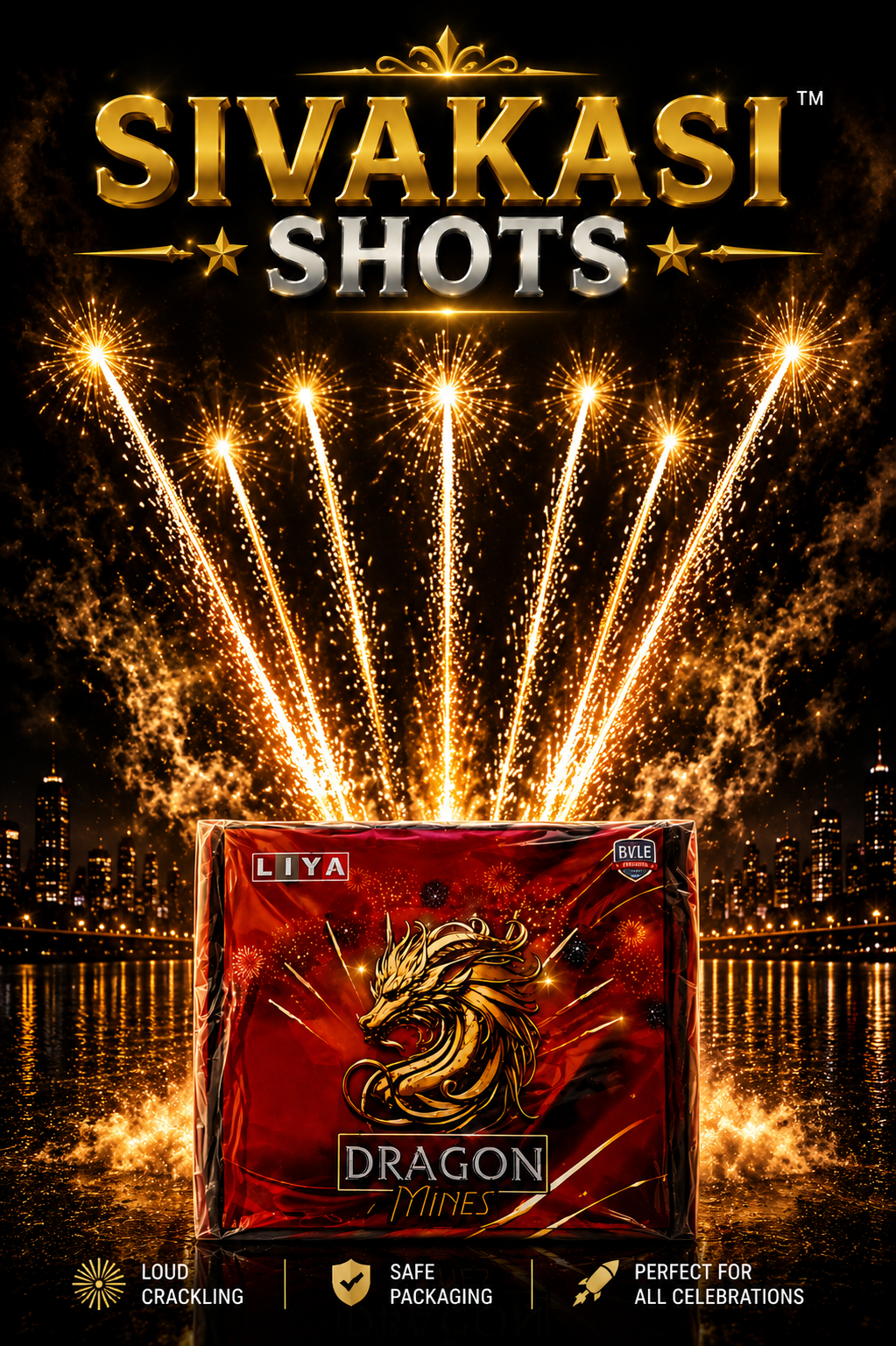 5 X 10 Dragon Mines (LIYA) - 50 Peacock Style Crackling in 10 Launching