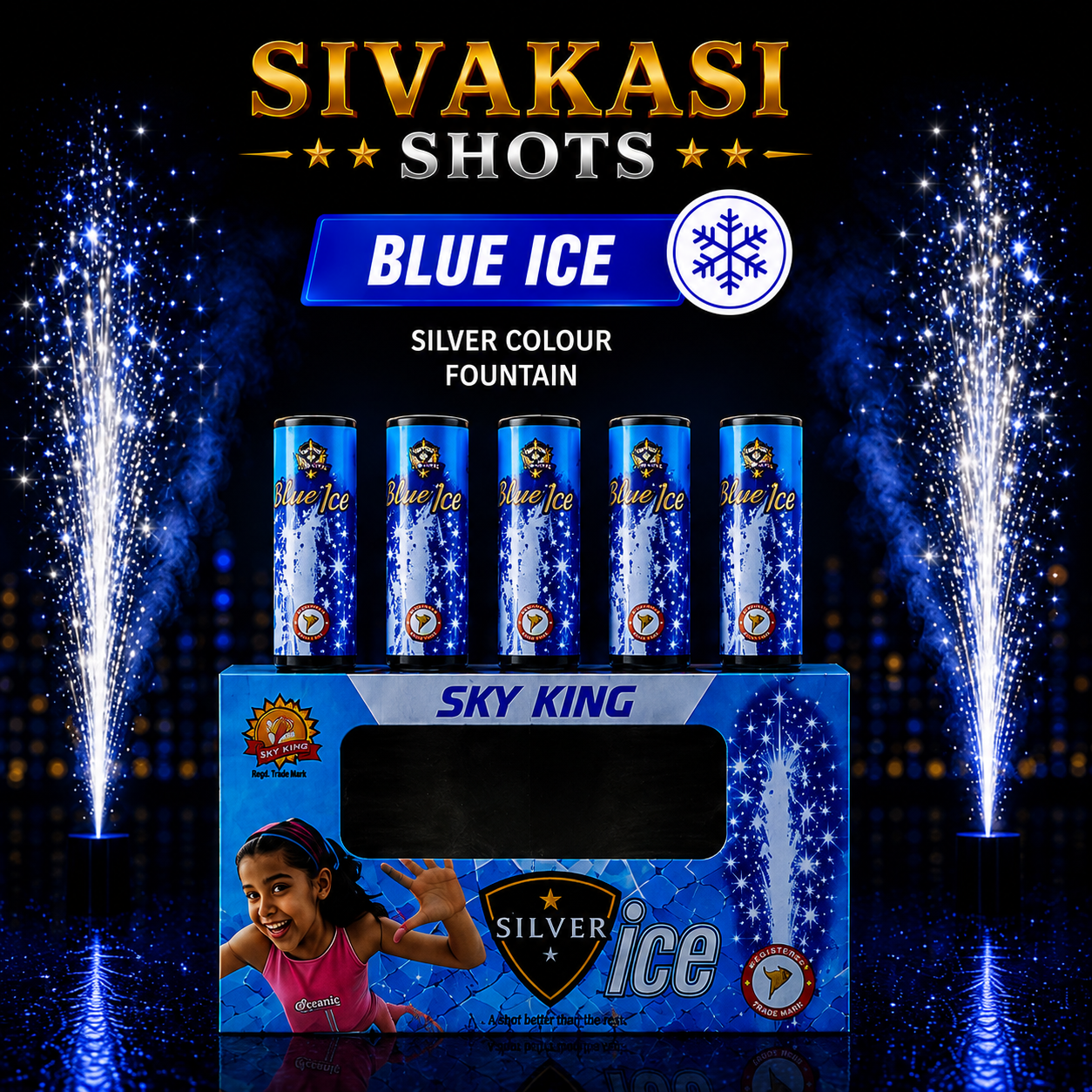 BLUE ice Sky King Fountain (5 Pcs)